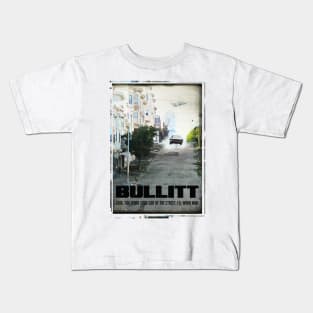 Bullitt retro travel art print Kids T-Shirt